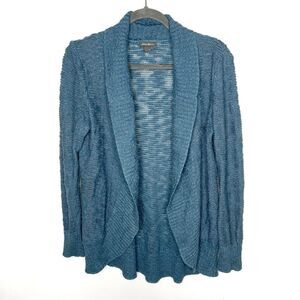Eddie Bauer Sweater Womens XS Blue Open Peekaboo Cotton Cardigan Sweater Cotton